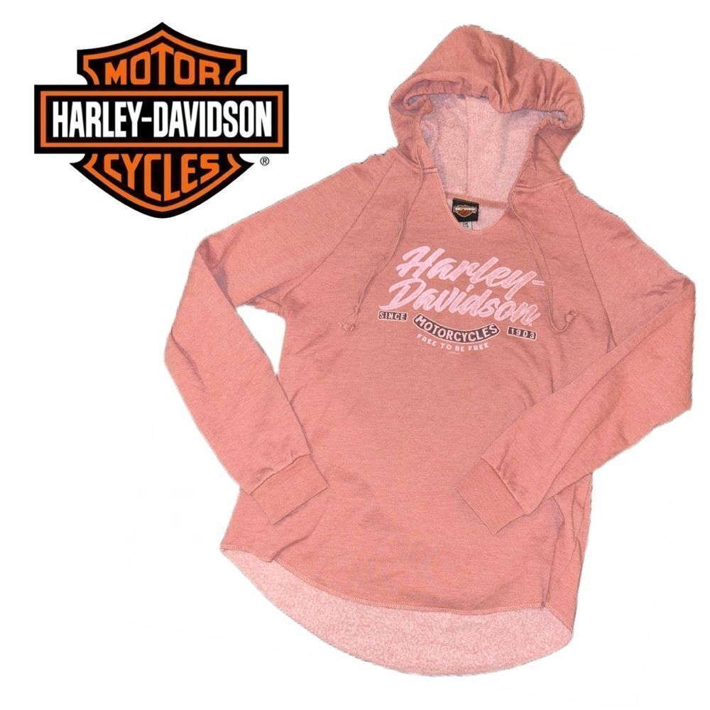 Harley-Davidson Women’s Geneva, NY‎ Script Free to be Free Pink Hoodie - Size M